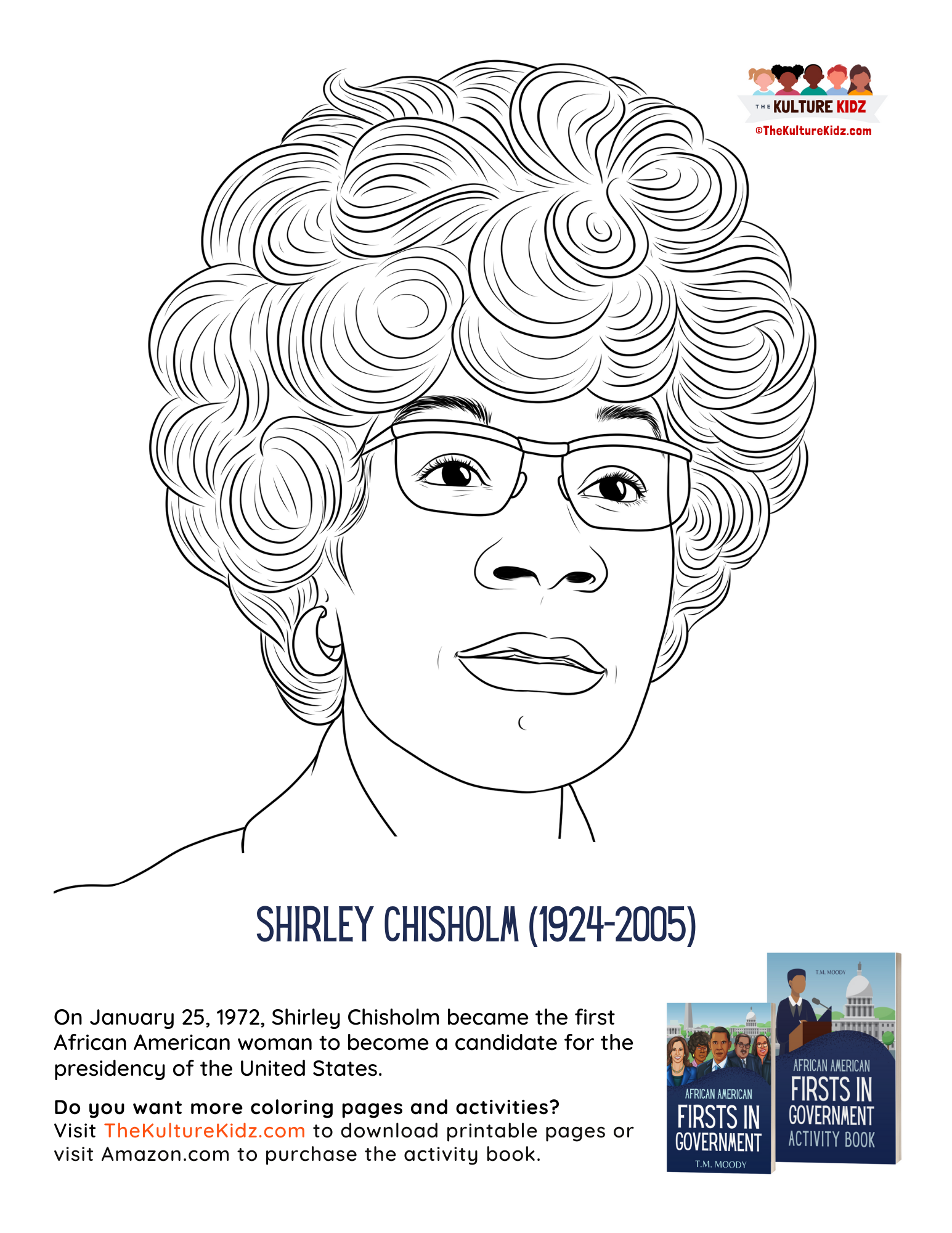 Shirley Chisholm Coloring Page