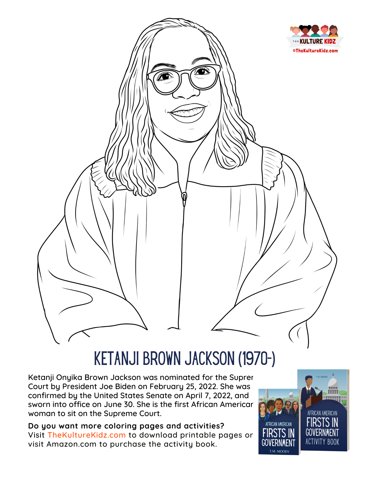 Ketanji Brown Jackson Coloring Page