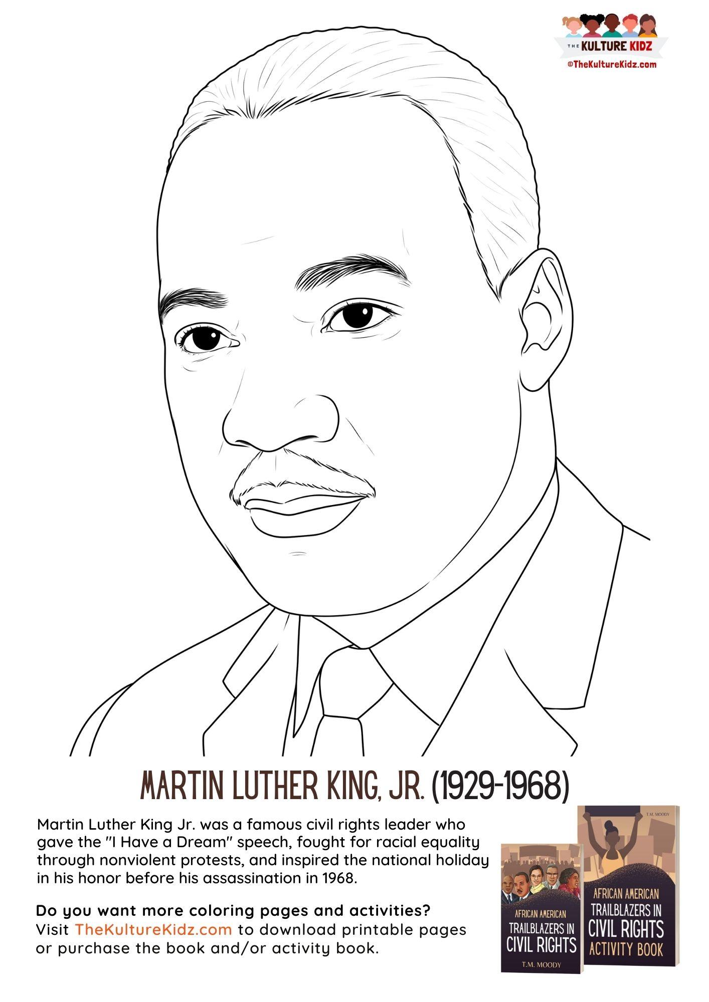 Martin Luther King Jr Coloring Page – The Kulture Kidz